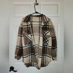 Princess Polly Oversized Plaid Button-Up Jacket
